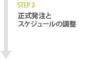 STEP3 正式発注とスケジュールの調整