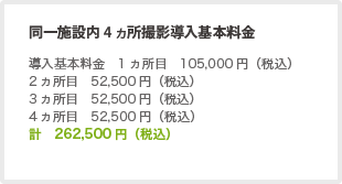 同一施設内4ヵ所撮影導入基本料金